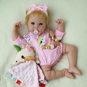 20 Inch Pink Onesize Cute Lifelike Real Life Newborn Silicone Baby Dolls
